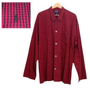 Polo Ralph Lauren 100% Cotton Woven Pajama Shirt Red Black Men’s Large